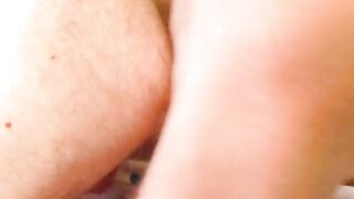 Slim gays with unshaved assholes having anal sex