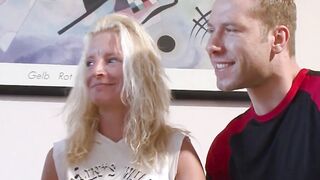 Petite old ex-wife and her hubby at the casting