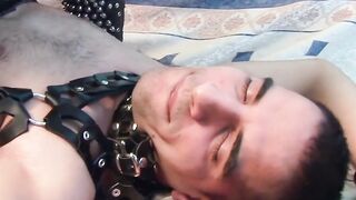 Homosexual leather fetishists assfucking without a condom