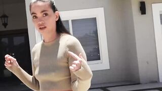 Lustful Latina Angelina Moon helps her gardener blow off some steam
