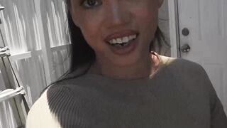 Lustful Latina Angelina Moon helps her gardener blow off some steam