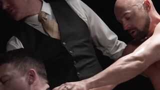DisposedBoys.com - Gorgeous Cole Blue bent over for a passionate threesome ass fuckin