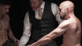 DisposedBoys.com - Gorgeous Cole Blue bent over for a passionate threesome ass fuckin
