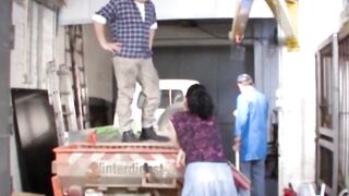 Crazy family sex at work with 18 yo