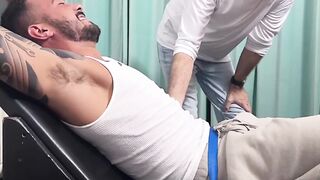 Handsome Tom giggled in an intense tickle torment by a master