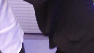 Thin eastern double penetrated inside a 3some