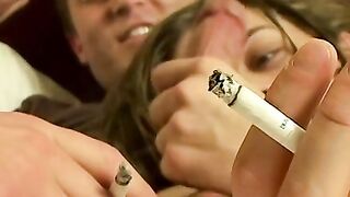 Deep anal explorationÂ while blasting cigarettes with