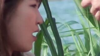 Asian teen in lingerie blows dick and doggystyle hard fucked