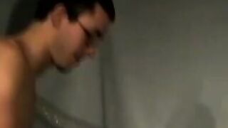 Nerdy amateur young men stuffing his huge cock in sex doll
