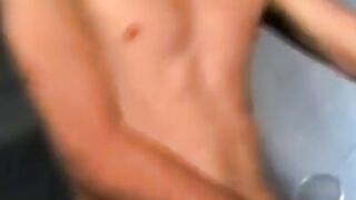 Nerdy amateur young men stuffing his huge cock in sex doll