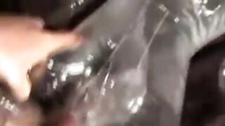 Nerdy amateur young men stuffing his huge cock in sex doll