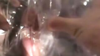 Nerdy amateur young men stuffing his huge cock in sex doll