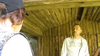 Mature sluts boned outdoors into FFM 3 way