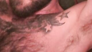 Hunky tattooed and muscular amateur masturbates and cums