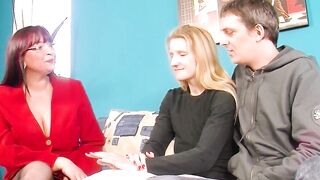 Slender older woman having sex therapy with her hubby