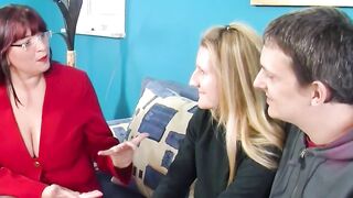 Slender older woman having sex therapy with her hubby