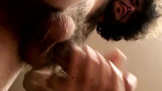 Good looking homo Devin Reynolds caresses his hairy tool
