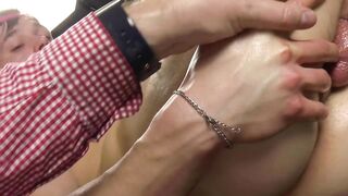 Handsome blonde hunk Larry McCormick handjob