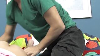 Handsome twink Dean Holland sucking cock before banging