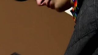 Nerdy guy with glasses sucked off before bareback sex