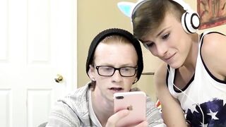 Twinks having hardcore bareback and dick sucking