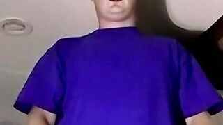 Chubby guy jerks off and makes his dick hard