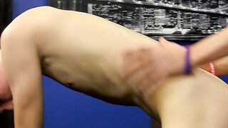 Young dom Conner Bradley spanks before barebacking bound sub