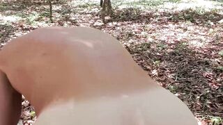 Big dick Justin Matthews ass play and jerking off outdoor