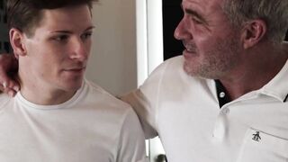 Kinky twink rides stepdads big fat cock after sloppy blowjob