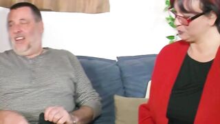 Real German lovers next door at the casting