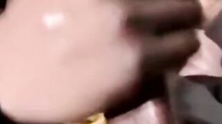 Straight black ghetto thug jerks off BBC and cum blasts solo