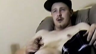 Young straight amateur jerks off solo after and interview