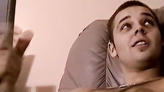 Amateur wanks off and gets sucked by fat black mature