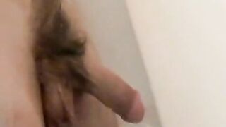 Fat amateur guy blows hairy cock and receives a big load