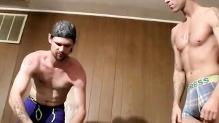 Straight guy sucks pissing dick before masturbating