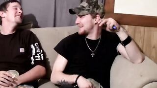 Ty and his buddy get naked and start stroking their cocks