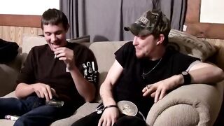Ty and his buddy get naked and start stroking their cocks