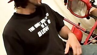 Hot looking straight dude jerking it off for the camera