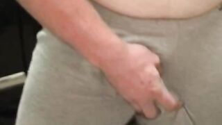 Hung mature daddy masturbates before a massive cumshot