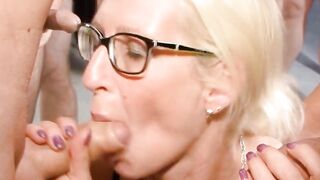 German bukkake gang bang with glasses snake