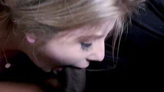 Petite blonde Vienna Rose doggystyle banged by BBC after BJ