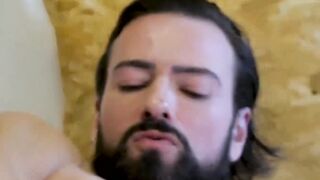 Sexy businessman Migel Angel anal fingering after shower