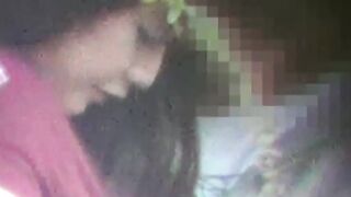 Voyeur records Japanese chick fucking and blowing outside