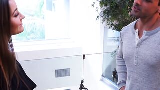 Goddess dark hair Dani Daniels gets her vagina serviced by a rough penis