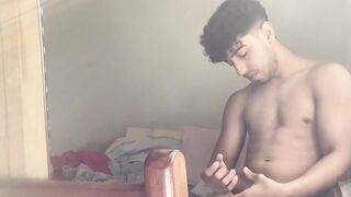 Handsome Henry Lynes indulge jerking off with his big dick savoring every stroke