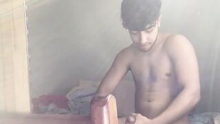 Handsome Henry Lynes indulge jerking off with his big dick savoring every stroke