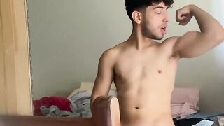 Handsome Henry Lynes indulge jerking off with his big dick savoring every stroke