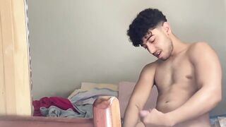 Handsome Henry Lynes indulge jerking off with his big dick savoring every stroke