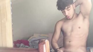 Handsome Henry Lynes indulge jerking off with his big dick savoring every stroke