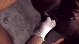 CentralFisting.com - Black gay's tight ass stretched by a massive dildo in hardcore p